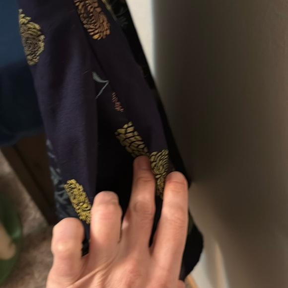 EShakti women’s Navy Blue Pink & Yellow Flower Print Dress Sz 10 pockets. NWOT - Picture 6 of 12